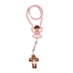Terço Infantil Emborrachado Rosa 6 mm