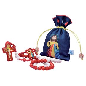 Terço Infantil Jesus Misericordioso no Saquinho