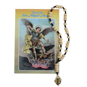 Terço Oração Marfim São Miguel 6 mm