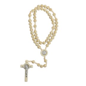 Terço Nossa Senhora Aparecida Conta Cruz Bege