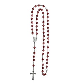 Terço Nossa Senhora Aparecida Conta Cruz Vermelha - 8 Mm