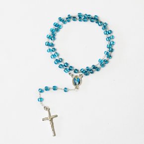 Terço Nossa Senhora Das Graças Azul Missanga - 4 Mm