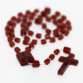 12 unid - Terço Nylon Marrom 5 mm