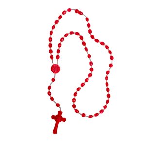 12 unid - Terço Nylon São Bento Transparente Chiclete G