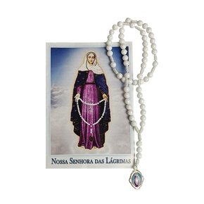Terço Oração de Nossa Senhora Das Lágrimas e Jesus Manietado 10 mm