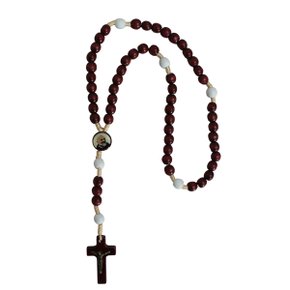 Terço Padre Pio Madeira Vermelha - 6 mm