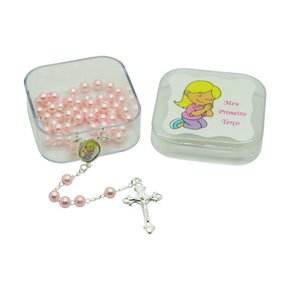 Terço Pérola Meu Primeiro Terço Menina com Caixa