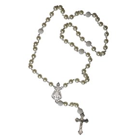 Terço Pérola Pai Nosso Conta Craquelada 10 mm