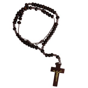 Terço Pescoço Madeira Marrom - 6 mm