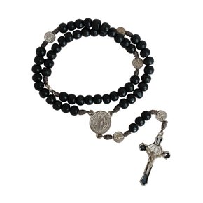 Terço Pescoço São Bento Plástico Preto - 8 mm