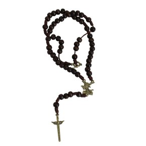 Terço de Arcanjo São Miguel Madeira Imbuia - 8 mm