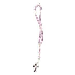 Terco para Pulso Cruz Perola Rosa