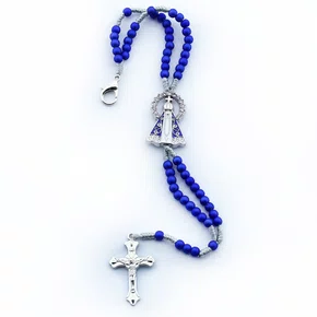 Terço Pulso de Nossa Senhora Aparecida Azul - 4 mm
