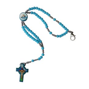 Terço Pulso Infantil Menino Rezando Azul 3mm