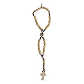 Terço Pulso Jesus Misericordioso Madeira Marfim - 5 mm