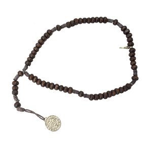 Terco Sao Bento para Pulso Medalha Madeira em Imbuia