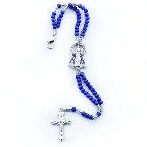 Terço Pulso de Nossa Senhora Aparecida Azul - 4 mm