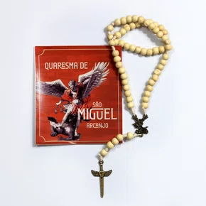 Terço Quaresma de São Miguel Arcanjo Marfim 8 mm