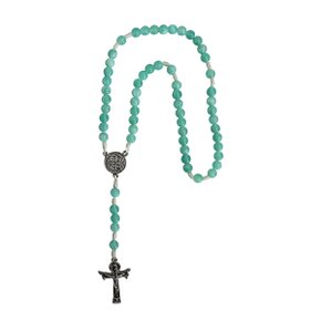 Terço São Bento Barbante Perolizado Verde 8 mm