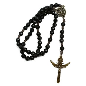 Terço São Bento PL Preto Cruz SST 8 mm