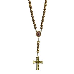 Terço de São Miguel Arcanjo Dourado - 8 mm