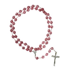 Terço Semi Cristal Rosa - 10 mm 