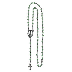 Terço Senhora Aparecida Miçanga Verde 4 mm