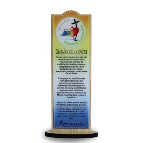 Totem de Mesa Resinado Jubileu de Esperança - 19 Cm X 8 Cm