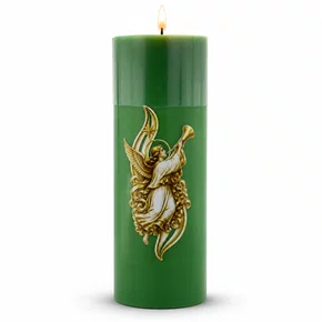 Vela Advento Verde para Altar Anjo - 20 x 7 cm 
