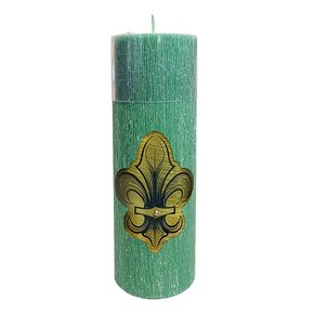 Vela Altar e Advento 20 cm x 7 cm Verde Texturizada - Flor de Lis