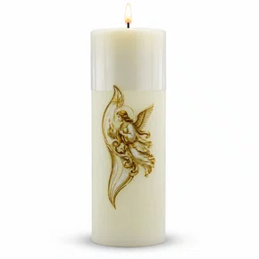 Vela Advento Branca para Altar Anjo - 20 x 7 cm 