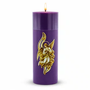 Vela Advento Roxa para Altar Anjo - 20 x 7 cm 