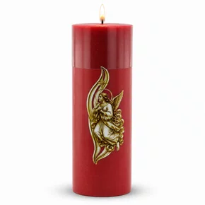 Vela Advento Vermelha para Altar Anjo - 20 x 7 cm 