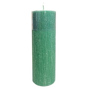 Vela Altar e Advento 25 cm x 9 cm Verde Texturizada