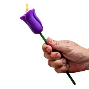 Vela Botão de Rosa Roxa