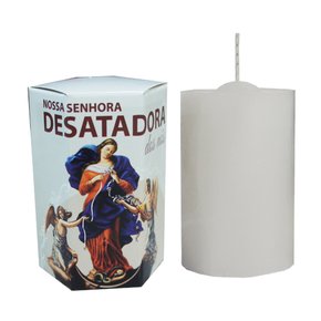 Vela Caixa Sextavada Nossa Senhora Desatadora dos Nós 125g