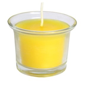 Vela Decorativa Vidro Amarela - 5 cm x 6 cm