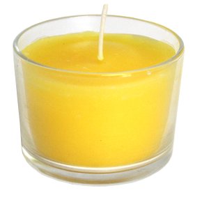 Vela Decorativa Vidro Amarela - 5,5 cm x 7,5 cm