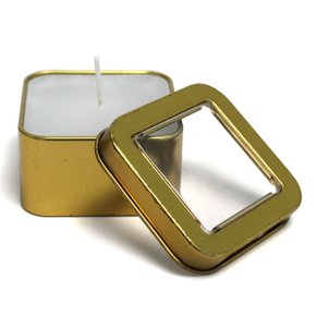 Vela Lata Quadrada Branca Perfumada - 6 cm x 3 cm