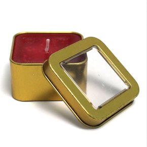 Vela Lata Quadrada Vermelha Perfumada - 6 cm x 3 cm