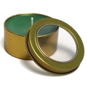 Vela Lata Redonda Verde Perfumada - 7 cm x 3 cm