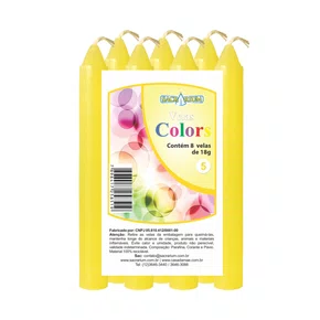 Vela Maço Premium N°5 Colorida Amarela