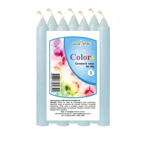 Vela Maço Premium N°5 Colorida Azul