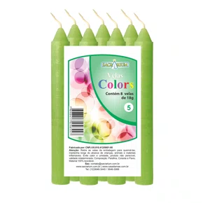 Vela Maço Premium N°5 Colorida Verde