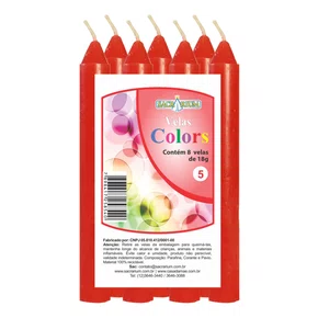 Vela Maço Premium N°5 Colorida Vermelha 