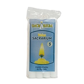 Vela Maço Sacrarium N 5° Branca - Caixa com 24 unidades
