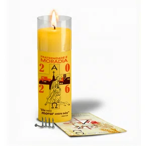Vela Mini Círio da Família Campanha da Fraternidade - 2026 Amarela
