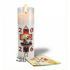 Vela Mini Círio da Família Cordeiro Sete Selos - 2026 Branca