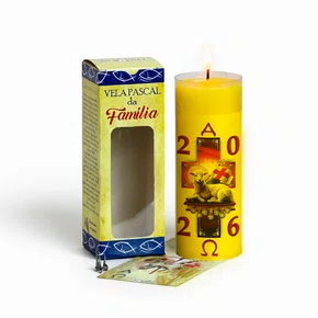 Vela Pascal da Família Cordeiro Sete Selos - 2026 Amarela