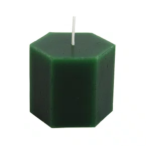 Vela Sextavada de Natal Verde
